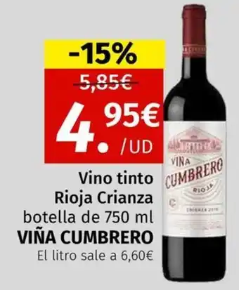 VIÑA CUMBRERO Vino tinto Rioja Crianza