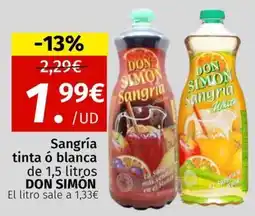 Maskom Supermercados DON SIMÓN Sangría tinta ó blanca oferta