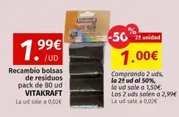 Maskom Supermercados VITAKRAFT Recambio bolsas de residuos oferta