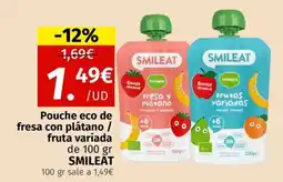 Maskom Supermercados SMILEAT Pouche eco de fresa con plátano / fruta variada oferta