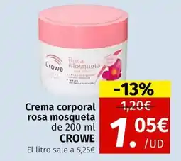 Maskom Supermercados CROWE Crema corporal rosa mosqueta oferta