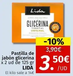 Maskom Supermercados LIDA Pastilla de jabón glicerina oferta