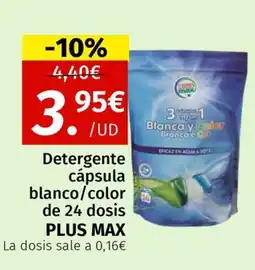 Maskom Supermercados PLUS MAX Detergente cápsula blanco/color de 24 dosis oferta