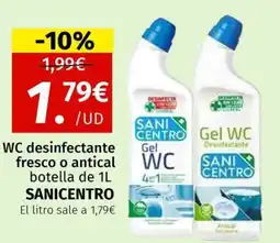 Maskom Supermercados SANICENTRO WC desinfectante fresco o antical oferta
