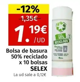 Maskom Supermercados SELEX Bolsa de basura 50% reciclado x 10 bolsas oferta