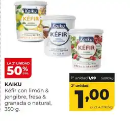 Alimerka KAIKU Kéfir con limón & jengibre, fresa & granada o natural oferta