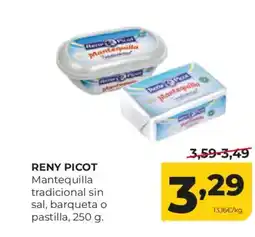 Alimerka RENY PICOT Mantequilla tradicional sin sal, barqueta o pastilla oferta