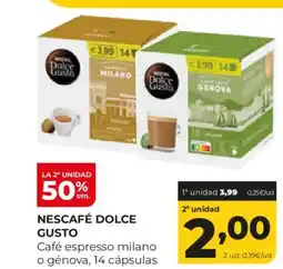 Alimerka NESCAFÉ DOLCE GUSTO Café espresso milano génova, 14 cápsulas oferta