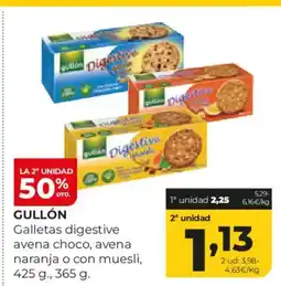 Alimerka GULLÓN Galletas digestive avena choco, avena naranja o con muesli oferta