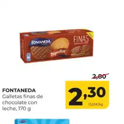 Alimerka FONTANEDA Galletas finas de chocolate con leche oferta