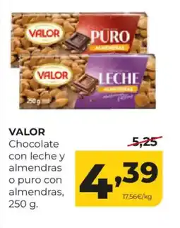 Alimerka VALOR Chocolate con leche y almendras o puro con almendras oferta