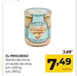 Alimerka EL PROGRESO Bonito del norte en aceite de oliva oferta