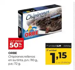 Alimerka ORBE Chipirones rellenos en su tinta oferta
