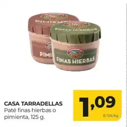 Alimerka CASA TARRADELLAS Paté finas hierbas o pimienta oferta