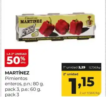 Alimerka MARTÍNEZ Pimientos enteros oferta