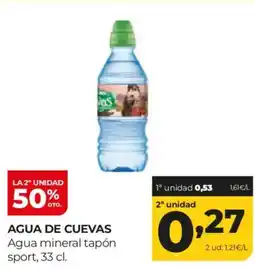 Alimerka AGUA DE CUEVAS Agua mineral tapón sport oferta