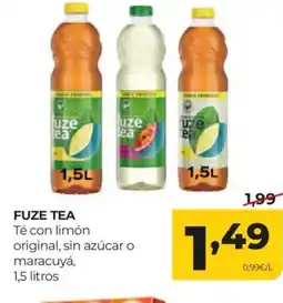 Alimerka FUZE TEA Té con limón original, sin azúcar o maracuyá oferta