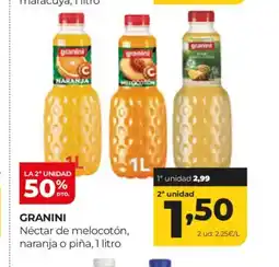 Alimerka GRANINI Néctar de melocotón, naranja o piña oferta