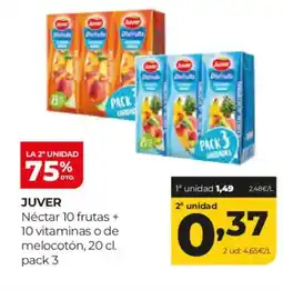 Alimerka JUVER Néctar 10 frutas + 10 vitaminas o de melocotón oferta