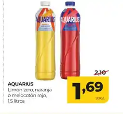 Alimerka AQUARIUS Limón zero, naranja o melocotón rojo oferta