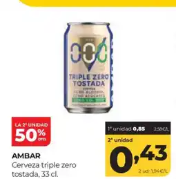 Alimerka 2ª unidad Cerveza triple zero tostada oferta