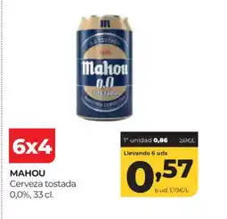Alimerka MAHOU Cerveza tostada 0,0% oferta