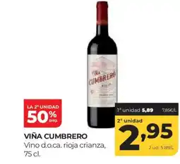 Alimerka VIÑA CUMBRERO Vino d.o.ca. rioja crianza oferta
