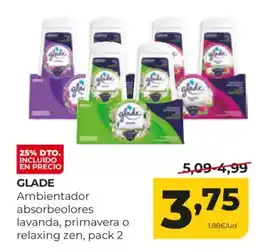 Alimerka GLADE Ambientador absorbeolores lavanda, primavera o relaxing zen oferta