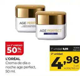 Alimerka L'ORÉAL Crema de día o noche age perfect oferta