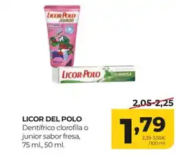 Alimerka LICOR DEL POLO Dentifrico clorofila o junior sabor fresa oferta