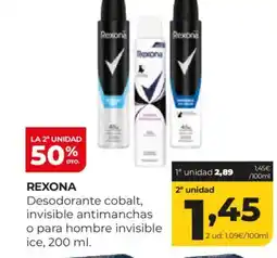 Alimerka REXONA Desodorante cobalt, invisible antimanchas o para hombre invisible ice oferta
