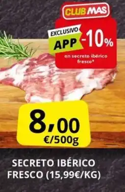 Supermercados MAS Secreto ibérico fresco oferta