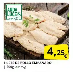 Supermercados MAS Filete de pollo empanado oferta