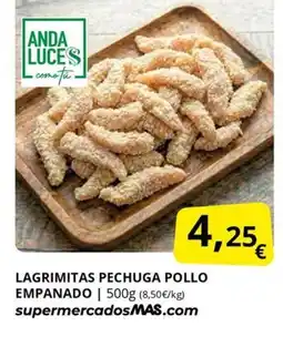 Supermercados MAS Lagrimitas pechuga pollo empanado oferta