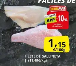 Supermercados MAS Filete de gallineta oferta