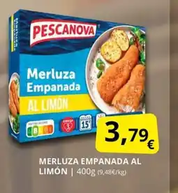 Supermercados MAS Merluza empanada al limón oferta