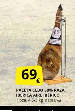 Supermercados MAS AIRE IBÉRICO Paleta cebo 50% raza iberica oferta