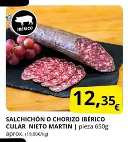 Supermercados MAS Salchichón o chorizo ibérico cular nieto martin oferta