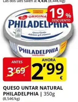 Supermercados MAS PHILADELPHIA Queso untar natural oferta