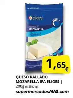 Supermercados MAS IFA ELIGES Queso rallado mozarella oferta