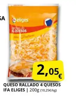 Supermercados MAS IFA ELIGES Queso rallado 4 quesos oferta