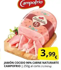 Supermercados MAS CAMPOFRIO Jamón cocido 96% carne naturarte oferta