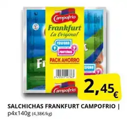 Supermercados MAS CAMPOFRIO Salchichas frankfurt oferta