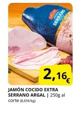 Supermercados MAS ARGAL Jamón cocido extra serrano oferta
