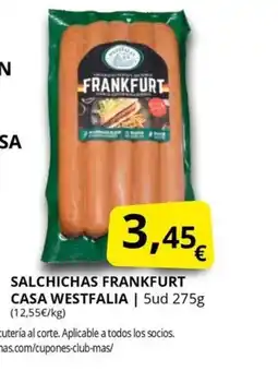 Supermercados MAS CASA WESTFALIA Salchichas frankfurt oferta