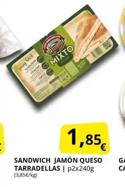 Supermercados MAS TARRADELLAS Sandwich jamón queso oferta