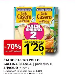Supermercados MAS GALLINA BLANCA Caldo casero pollo oferta