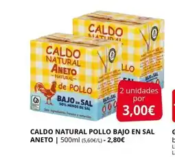 Supermercados MAS ANETO Caldo natural pollo bajo en sal oferta