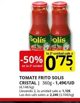 Supermercados MAS Tomate frito solis cristal oferta
