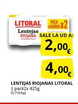 Supermercados MAS LITORAL Lentejas riojanas oferta